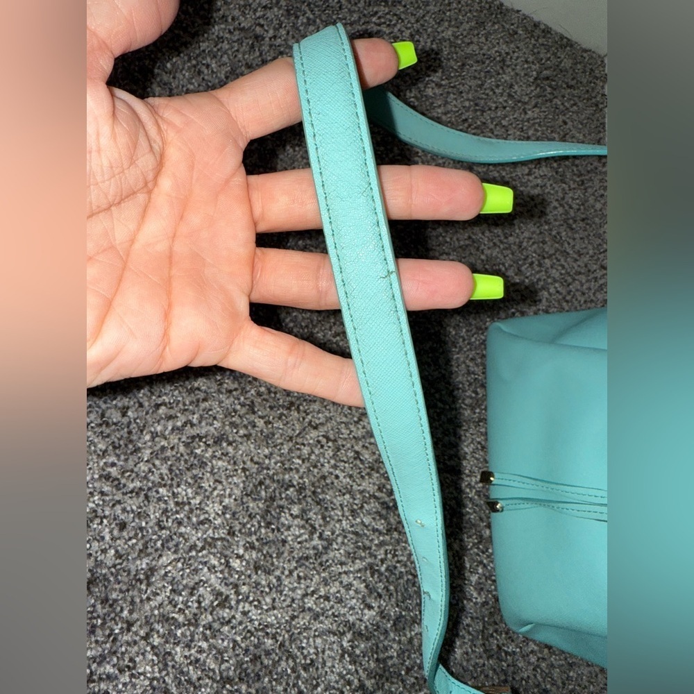 Kate spade teal drawstring crossbody bucket bag - Picture 2 of 11